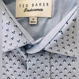 TED BAKER ENDURANCE BLUE BUTTON DOWN MENS SHIRT 17/36-37 XL